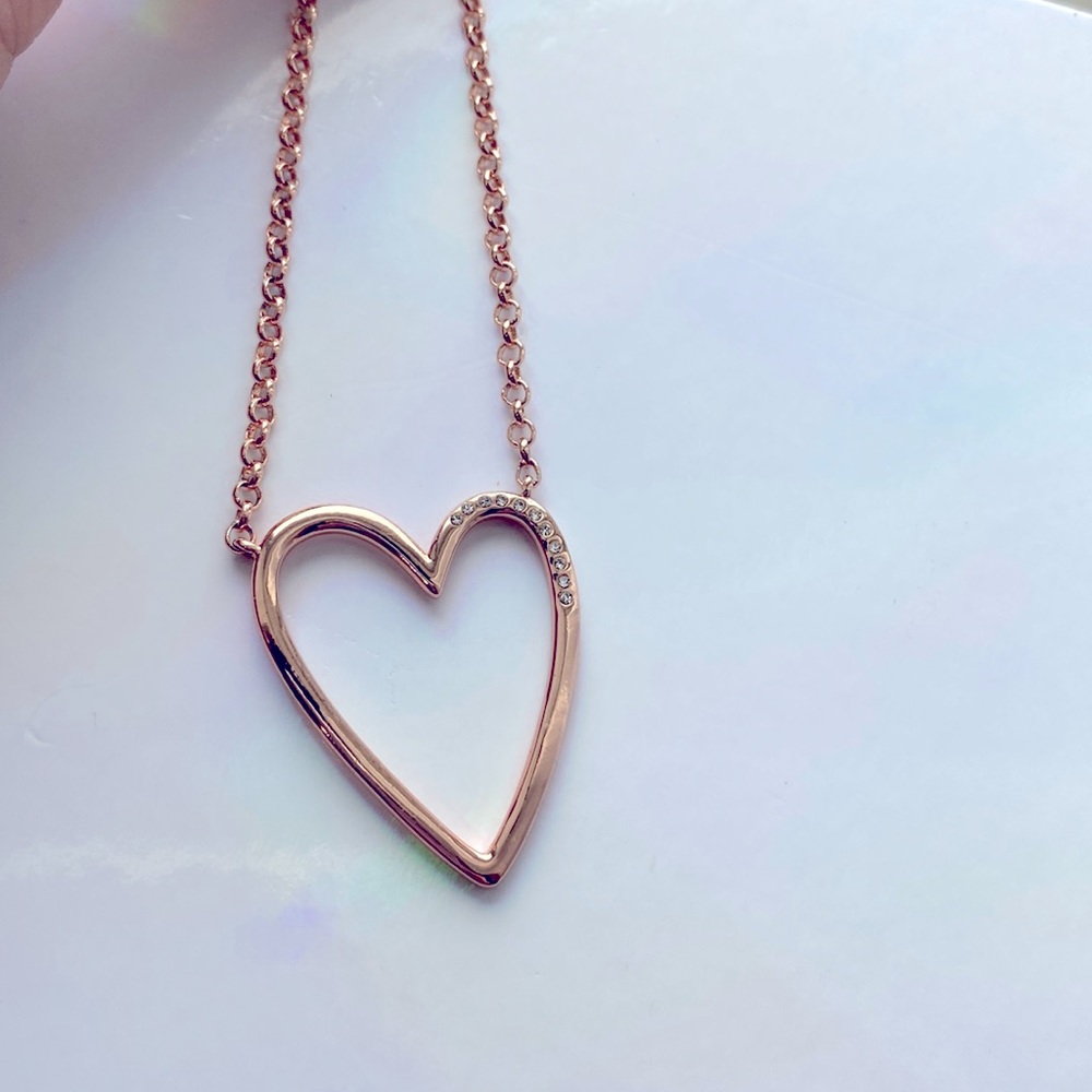 Kendra Scott Ansley Necklace Heart Rose Gold NWT